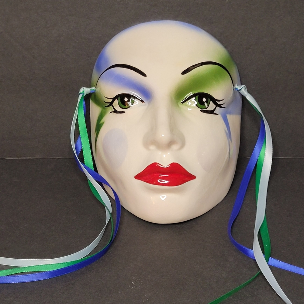Vtg Handpainted Ceramic Mask by Cast of Thousands San Francisco